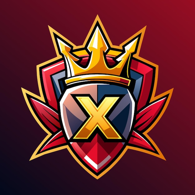 Crown A to Z Logo Design Illustration For Esport