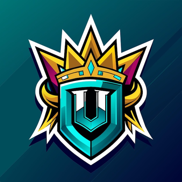 Vector crown a to z logo design illustration for esport