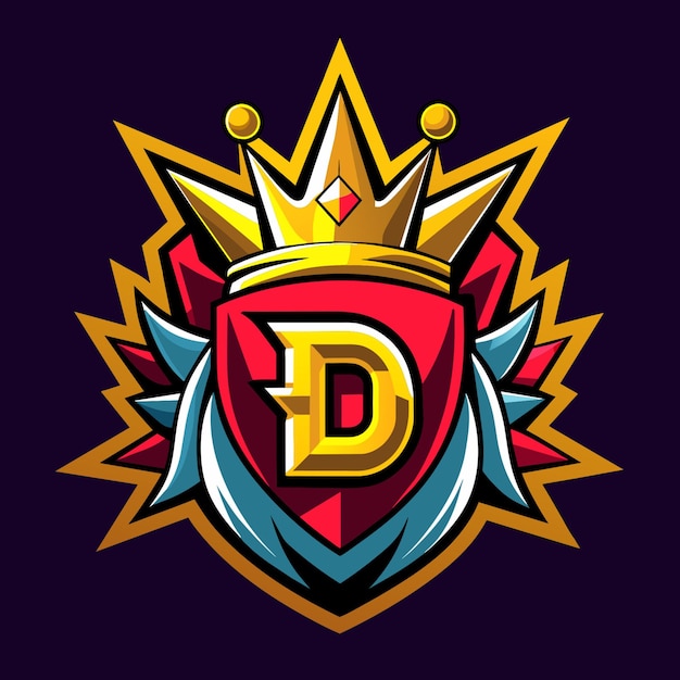 Crown A to Z Logo Design Illustration For Esport