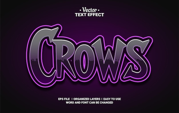 Vector crows editable vector text effect