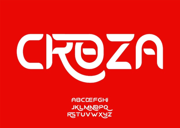 Croza techno display lettertype futuristisch lettertype Vector