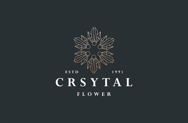 Vector crsytal flower logo icon design template vector illustration