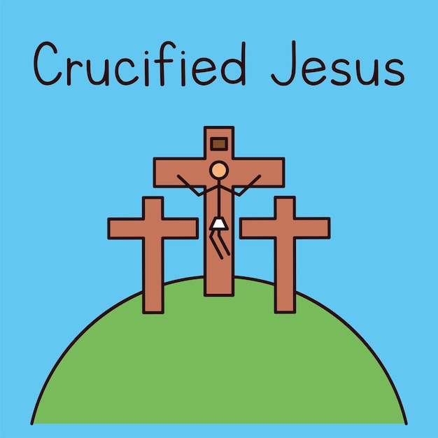 Crucified jesus cartoon vector