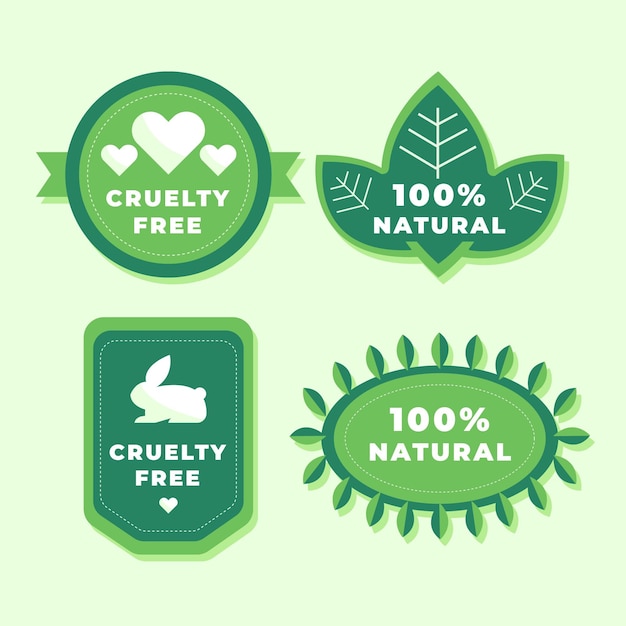 Vector cruelty free badge set