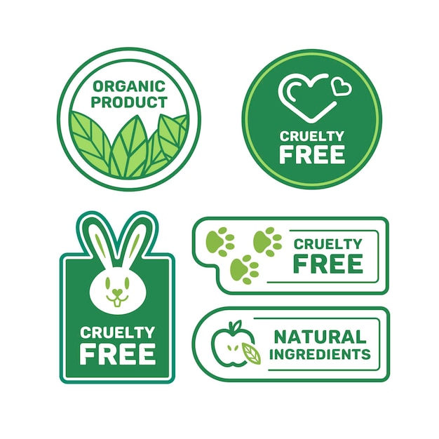 Vettore set di badge cruelty free