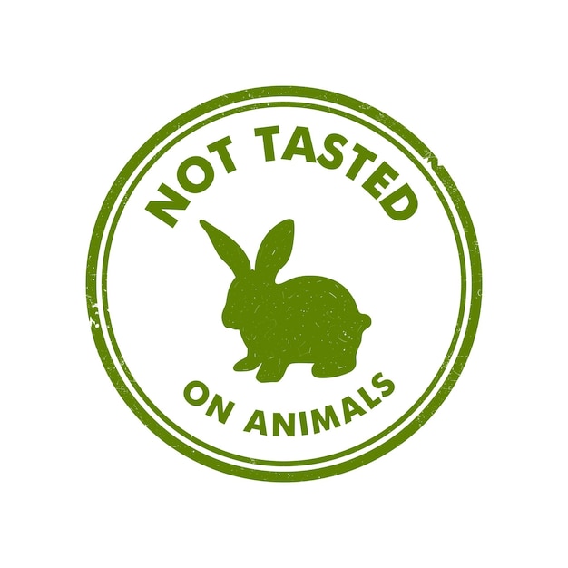 Вектор Дизайн логотипа без жестокости с символом кролика не тестировался на векторной иллюстрации значков животных