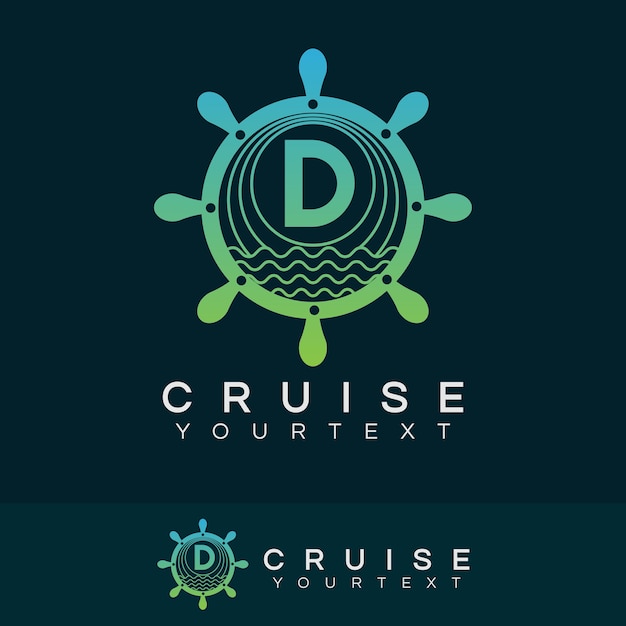 Cruise initial letter d logo design