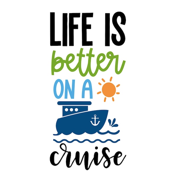 Cruise lettering for greeting card design, romantic illustration. Festive decoration.