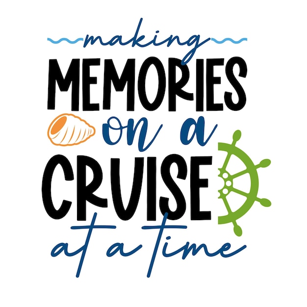 Vector cruise lettering for greeting card design, romantic illustration. festive decoration.