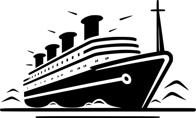 Illustrazione vettoriale di cruise minimalist e flat logo