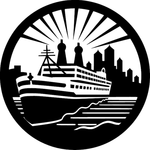 Cruise minimalistisch en eenvoudig silhouet vectorillustratie