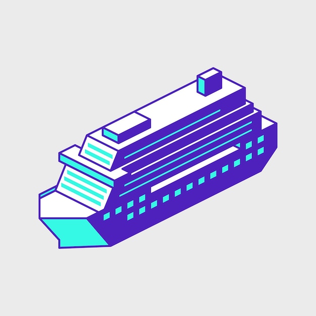 Vector cruise ship isometric vector icon illustration