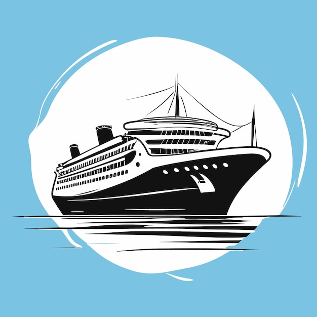 Vector cruise ship llogo design ocean liner icon vector illustration