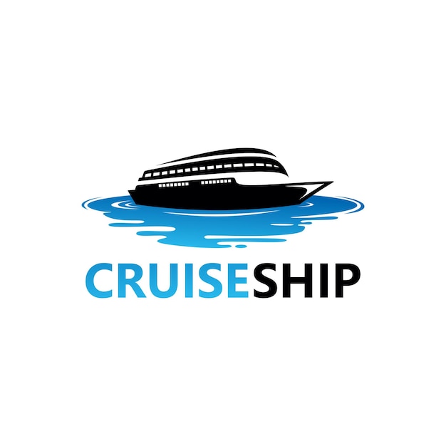 Cruise ship logo template design vector, emblem, design concept, creative symbol, icon