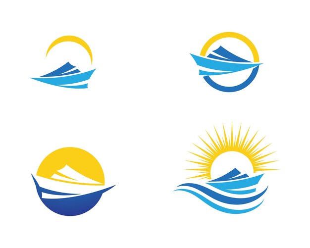 Cruise ship Logo Template