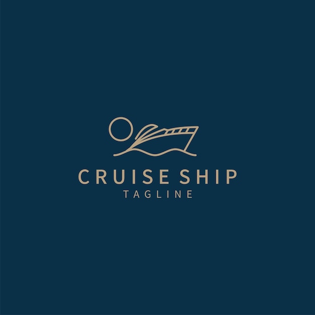 Cruise ship logo vector icon design template