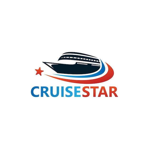 Cruise star logo template design vector, emblem, design concept, creative symbol, icon