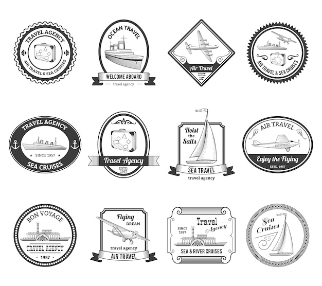 Cruise travel agency tours labels