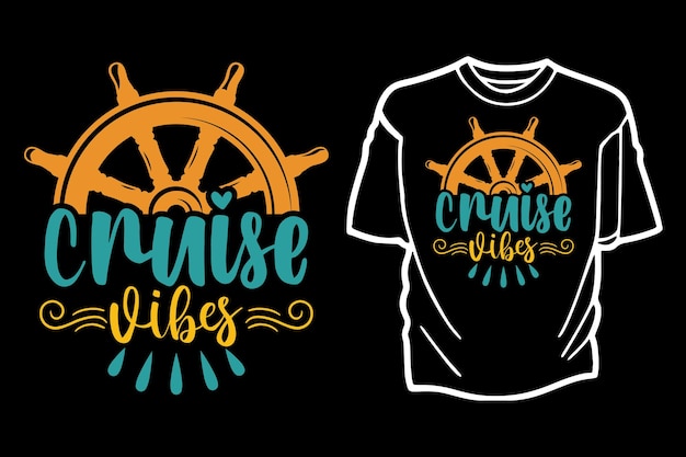 Vector cruise tshirt design premium vector