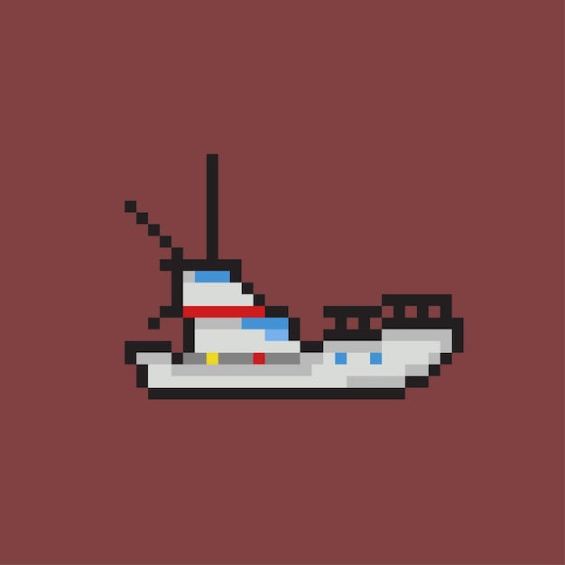 cruises boot in pixel art-stijl