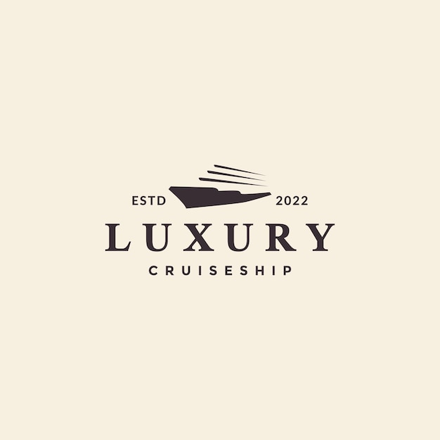 Cruiseschip hipster vintage logo-ontwerp