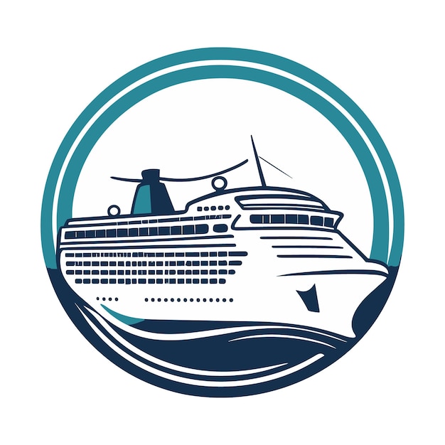 Vector cruiseschip llogo ontwerp oceaanstomer pictogram vector illustratie