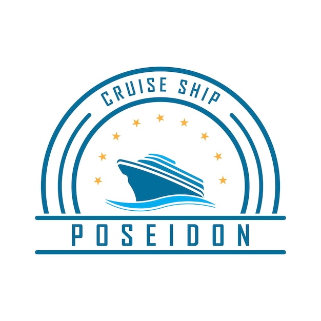 cruiseschip logo en vector met slogan sjabloon