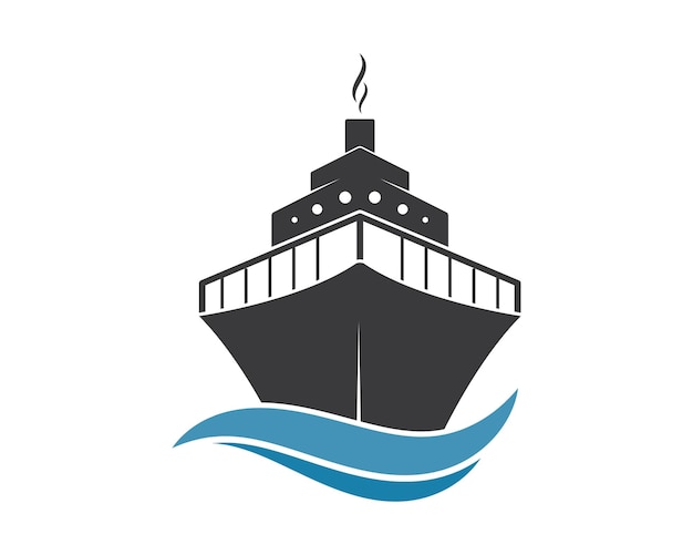 Cruiseschip Logo Template vector pictogram illustratie ontwerp