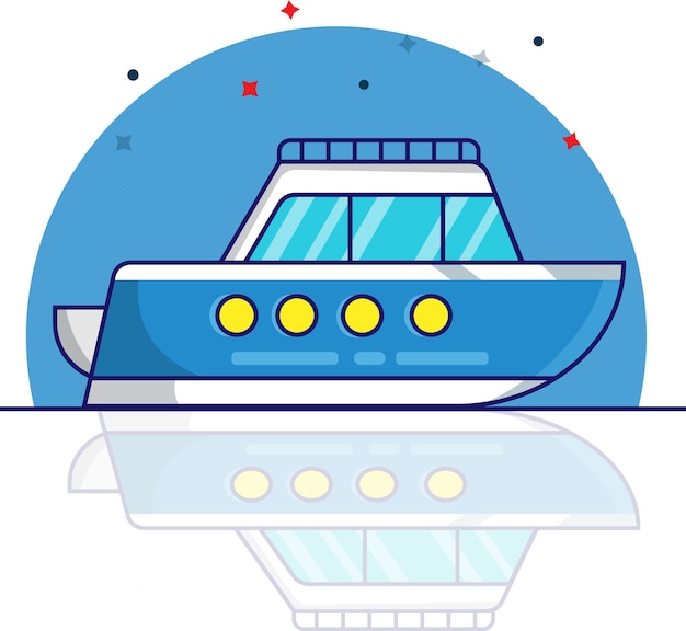 Cruiseschip pictogram vector illustratie vervoer en reizen pictogram concept