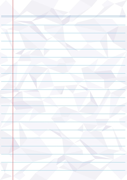 Vector crumpled blue line white paper