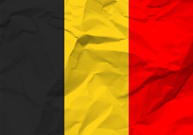 Crumpled paper Belgium flag