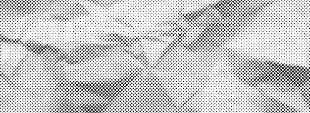 Crumpled paper halftone texture Dotted rough wrinkled background Old creased paper sheet overlay