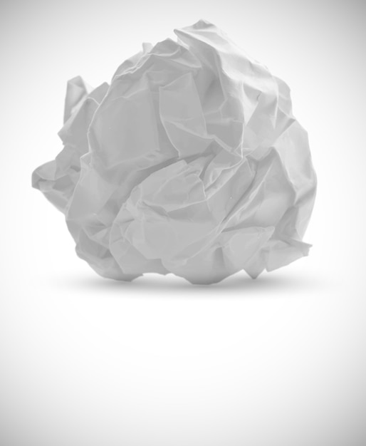 Vector crumpled paper isolated on white