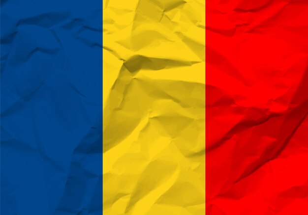 Crumpled paper Romania flag