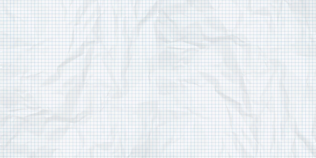 Crumpled sheet graph paper background.