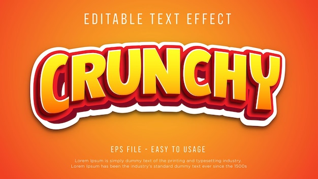 Vector crunchy 3d editable text effect