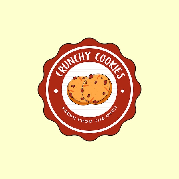 Crunchy Cookies Logo Badge Concept