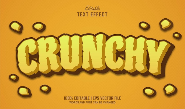 Vector crunchy editable text effect style