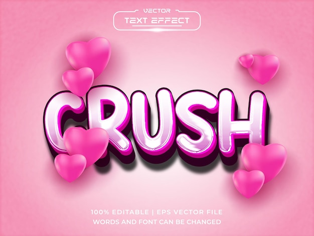 Crush 3d teksteffect mockup-tekst