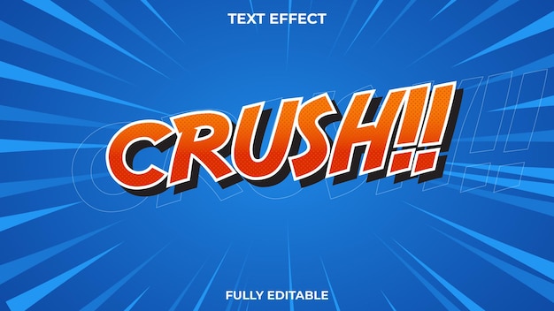 CRUSH TEKST EFFECT VOLLEDIG BEWERKBAAR