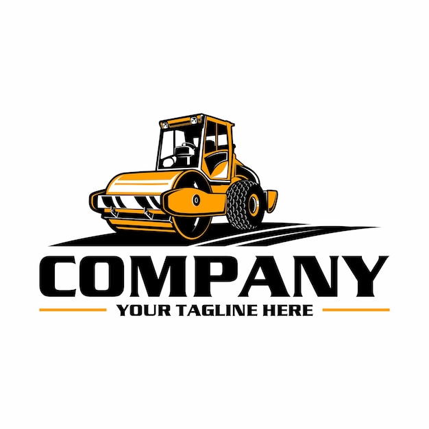 Crusher heavy equipment dump truck logo