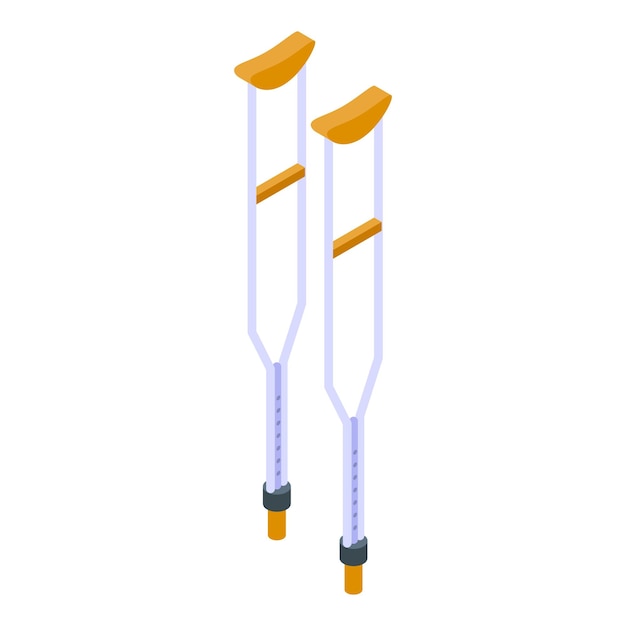 Вектор Иконка костылей изометрическая иконка вектора костылей для веб-дизайна выделена на белом фоне