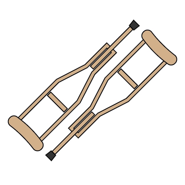 Crutches icon logo Flat illustration of crutches icon