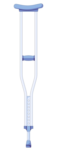 Icona di stampelle illustrazione vettoriale di coppia di stampelle in metallo e bastoni da passeggio medici in uno stile piatto