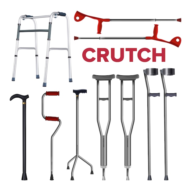 Crutches And Walking Stick Collection Set