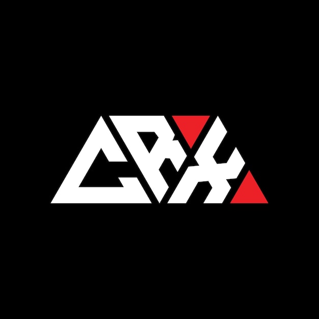 삼각형 모양의 CRX 삼각형 로고 디자인 모노그램 CRX 세각형 터 로고 템플릿과 빨간색 CRX 삼角형 로고 간단하고 우아하고 고급스러운 로고 CRX