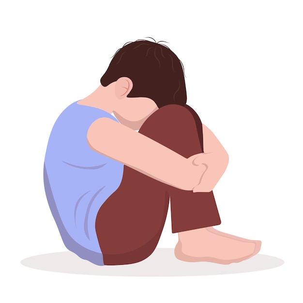 crying boy depression apathy frustration fear