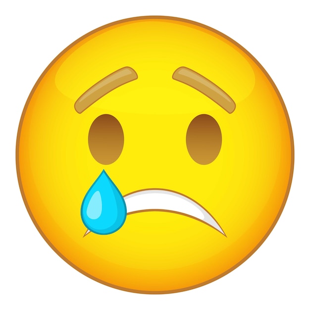 Vector crying emoticon icon cartoon illustration of emoticon vector icon for web design