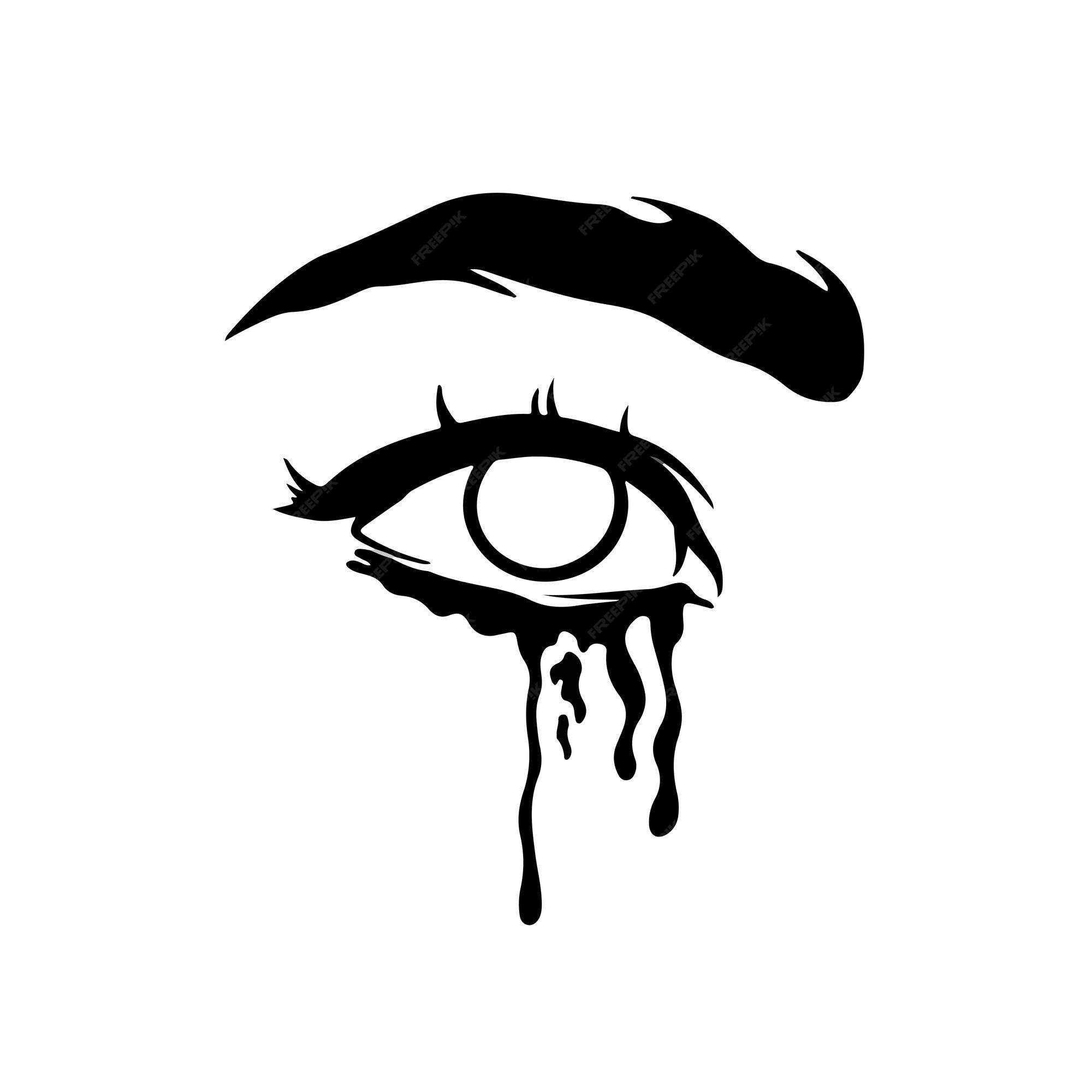 Premium Vector | Crying eye symbol logo on white background decal ...