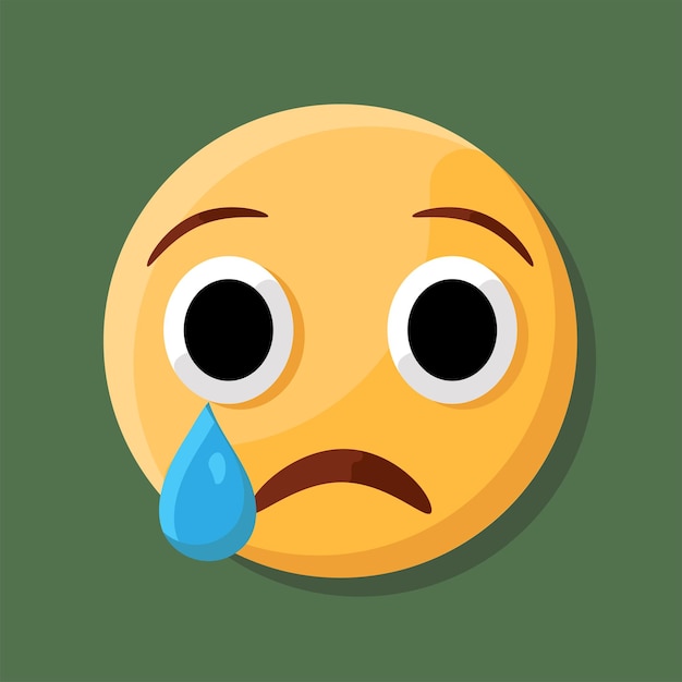 Vector crying face emojie cute emojis face vectors